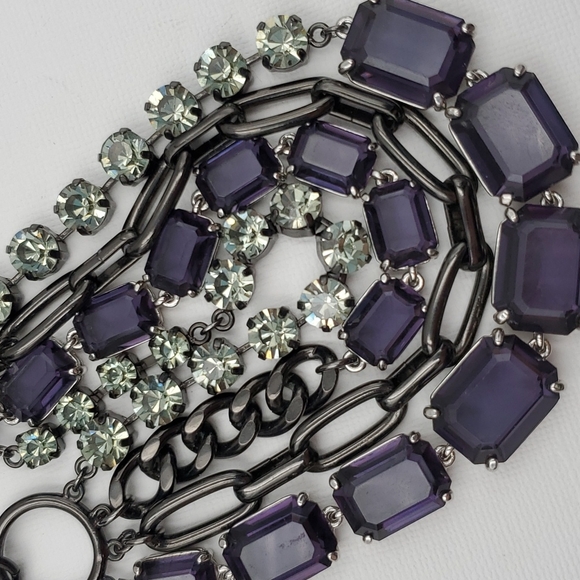 Kenneth Cole Multi Strand Rhinestone Necklace - Picture 3 of 7